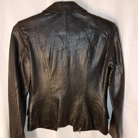 EUC BEBE Leather "Black" Jacket Size S - Picture 5 of 7